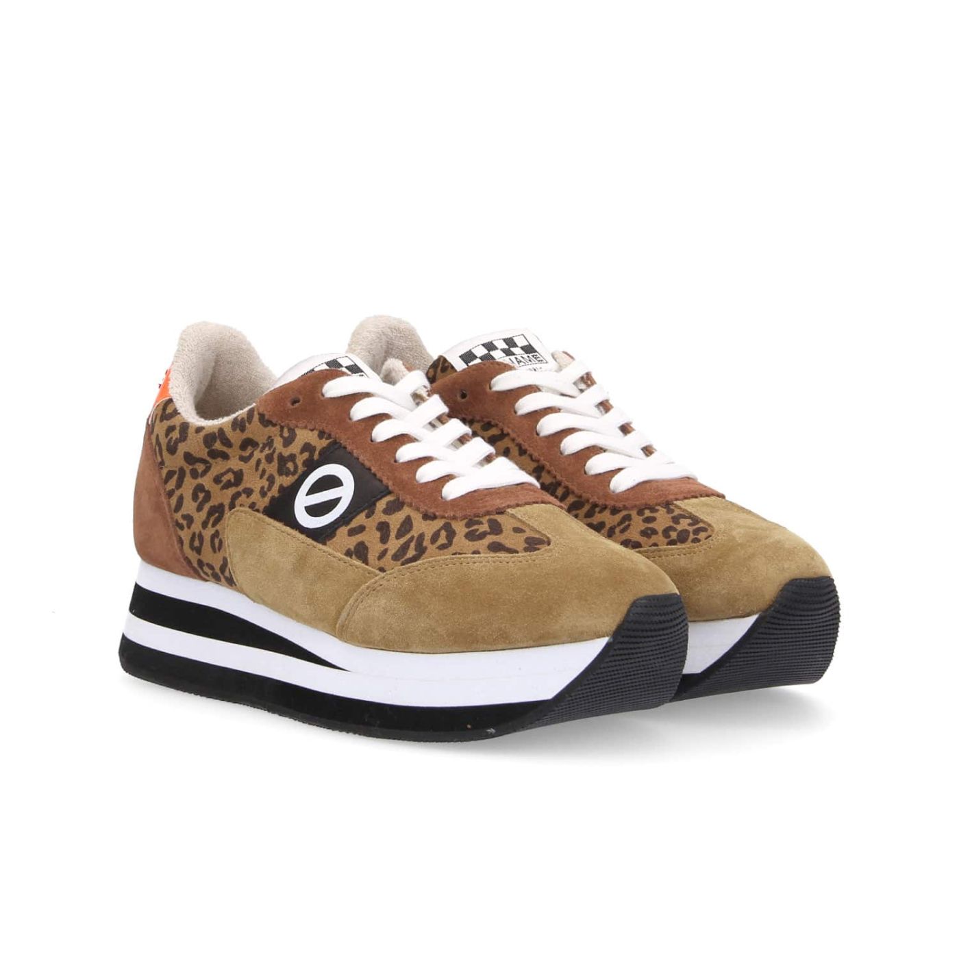 FLEX M JOGGER  -  SUEDE/SUEDE LEO   - MARRONE/LEOPARDATO